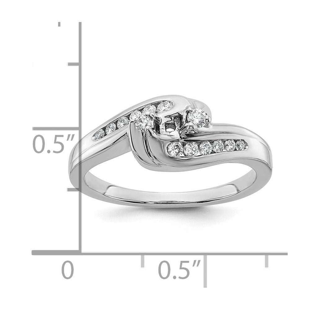 Buy Exclusive 14K White Gold Bypass Engagement Ring with 1/3 Carat Diamond