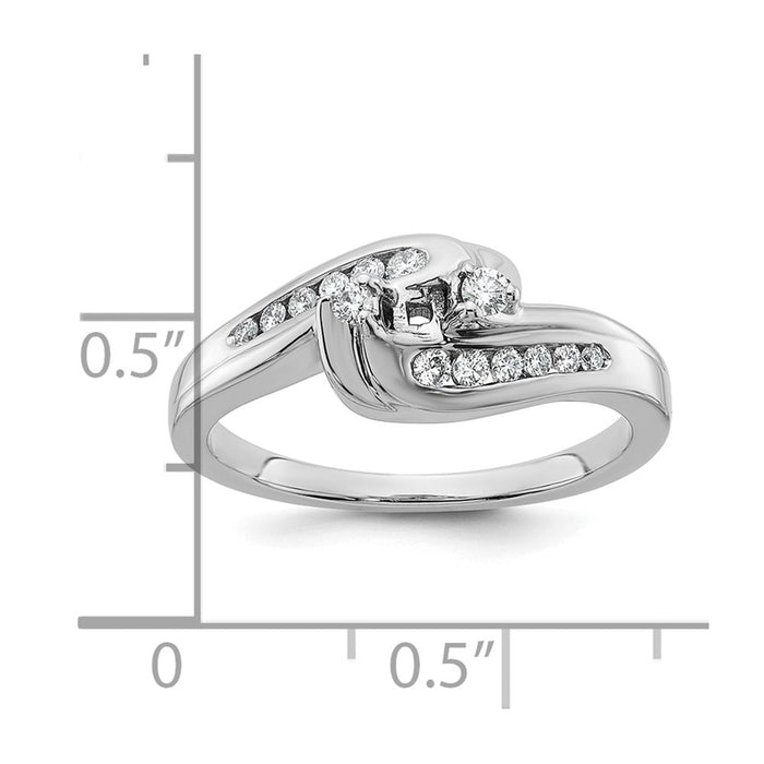 Buy Exclusive 14K White Gold Bypass Engagement Ring with 1/3 Carat Diamond-7