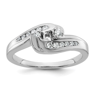 Buy Exclusive 14K White Gold Bypass Engagement Ring with 1/3 Carat Diamond