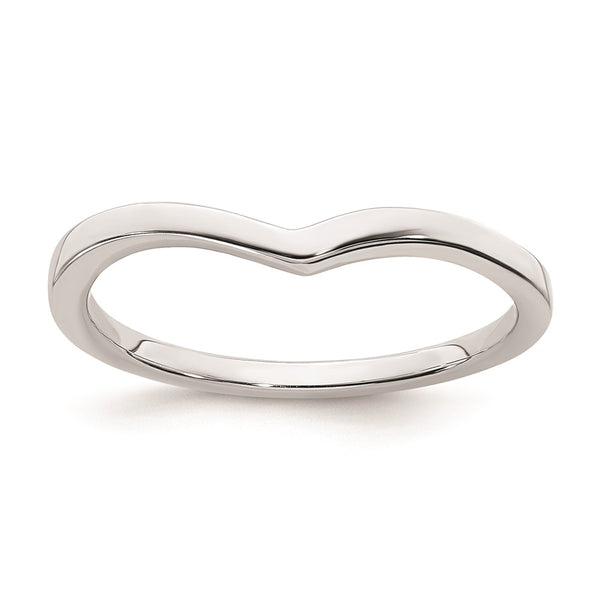 14K White Gold Curved Wedding Band Ring - Style GR1-1035179