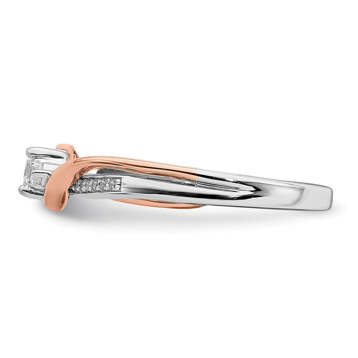 Exclusive 14K White & Rose Gold By-Pass Engagement Ring | 1/4 ct Center & 1/8 ct Accents-3