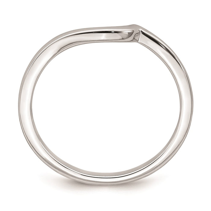 Buy Stylish 14K White Gold Curved Wedding Band - Affordable Luxury Ring-2
