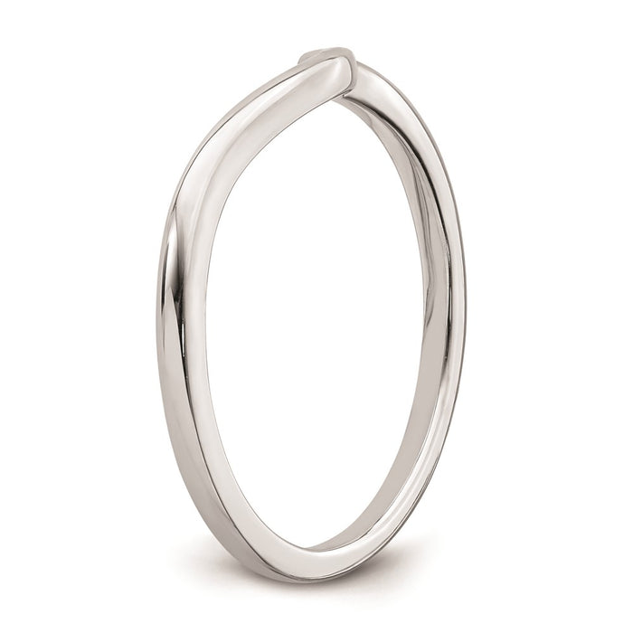 Buy Stylish 14K White Gold Curved Wedding Band - Affordable Luxury Ring-5