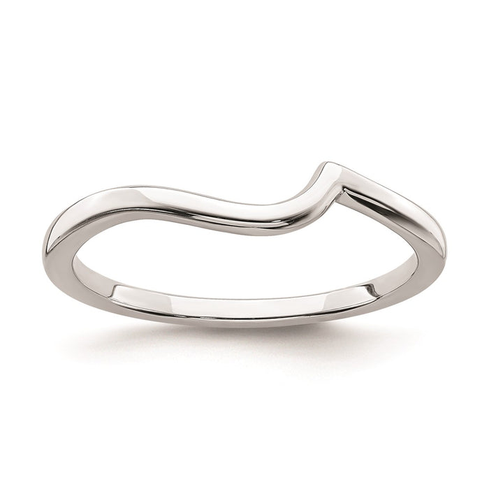 Buy Stylish 14K White Gold Curved Wedding Band - Affordable Luxury Ring-1