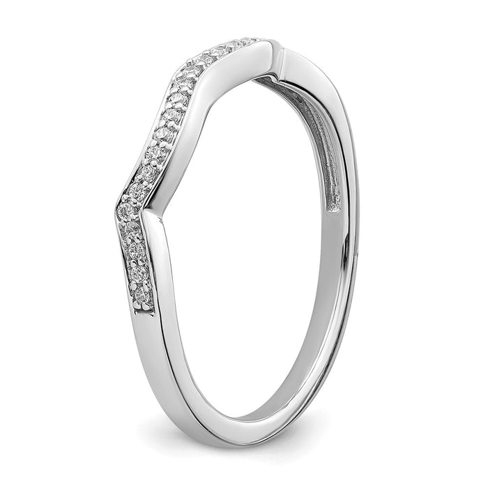 Exclusive 14K White Gold Wedding Band with 1/10 Carat Diamond - Stylish Value-6