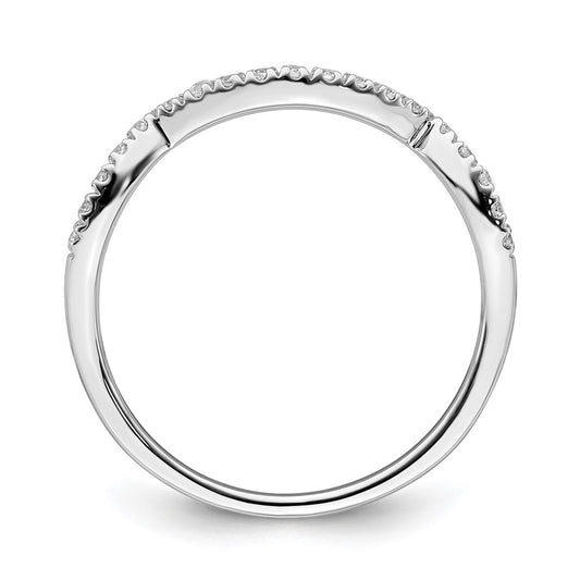 Buy Stylish 14K White Gold Contoured Wedding Band with 1/10 Carat Diamond