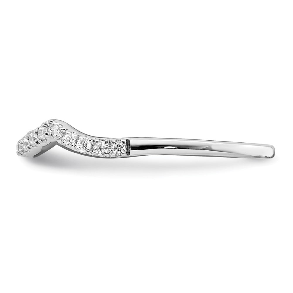 Buy Stylish 14K White Gold Contoured Wedding Band with 1/10 Carat Diamond