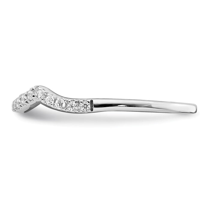Buy Stylish 14K White Gold Contoured Wedding Band with 1/10 Carat Diamond-3