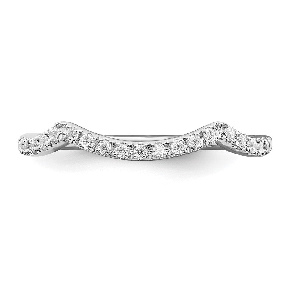 Buy Stylish 14K White Gold Contoured Wedding Band with 1/10 Carat Diamond