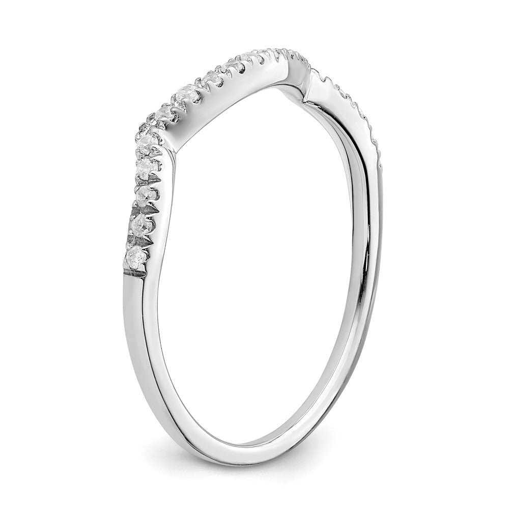 Buy Stylish 14K White Gold Contoured Wedding Band with 1/10 Carat Diamond