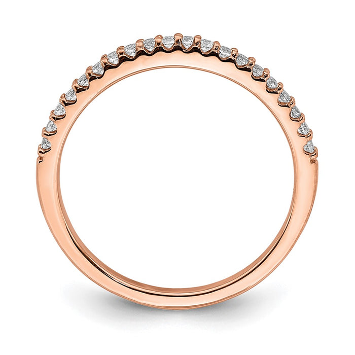 Exclusive 14K Rose Gold 1/5 Carat Diamond Wedding Band - Stylish & Affordable!-2