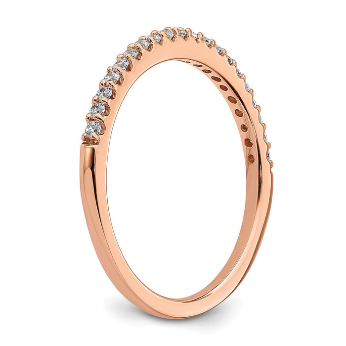 Exclusive 14K Rose Gold 1/5 Carat Diamond Wedding Band - Stylish & Affordable!-6