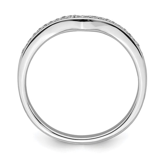 Buy Stylish 14K White Gold Wedding Band with 1/10 Carat Diamond Accents