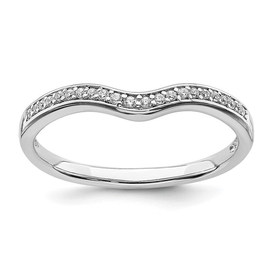 Buy Stylish 14K White Gold Wedding Band with 1/10 Carat Diamond Accents