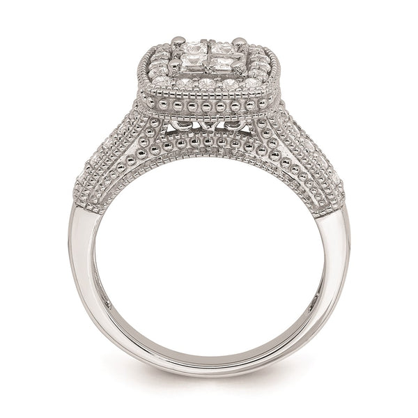 14K White Gold Halo Engagement Ring with 5/8 Carat Diamonds - Style GR1-1034627