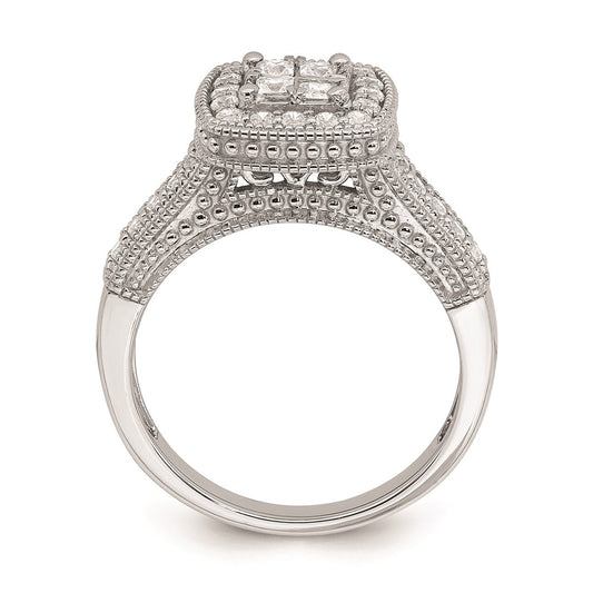 Buy Exclusive 14K White Gold Halo Engagement Ring with 5/8 Carat Diamonds
