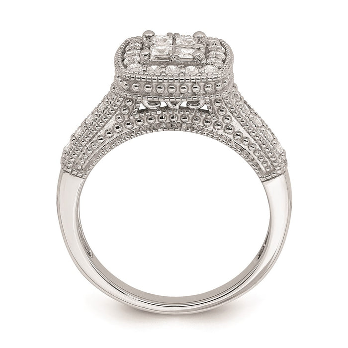 Buy Exclusive 14K White Gold Halo Engagement Ring with 5/8 Carat Diamonds-2