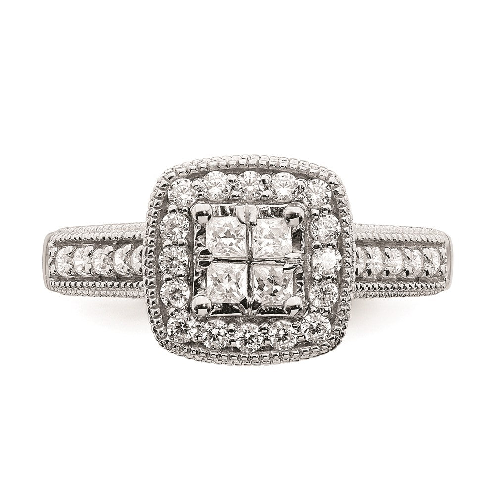Buy Exclusive 14K White Gold Halo Engagement Ring with 5/8 Carat Diamonds