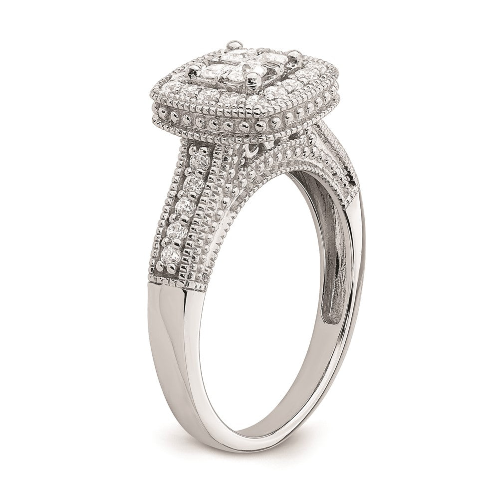 Buy Exclusive 14K White Gold Halo Engagement Ring with 5/8 Carat Diamonds