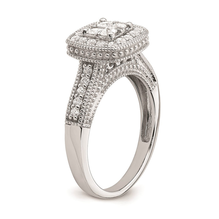 Buy Exclusive 14K White Gold Halo Engagement Ring with 5/8 Carat Diamonds-6
