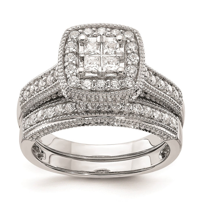 Buy Exclusive 14K White Gold Halo Engagement Ring with 5/8 Carat Diamonds-7