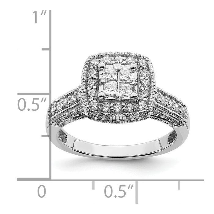 Buy Exclusive 14K White Gold Halo Engagement Ring with 5/8 Carat Diamonds-8