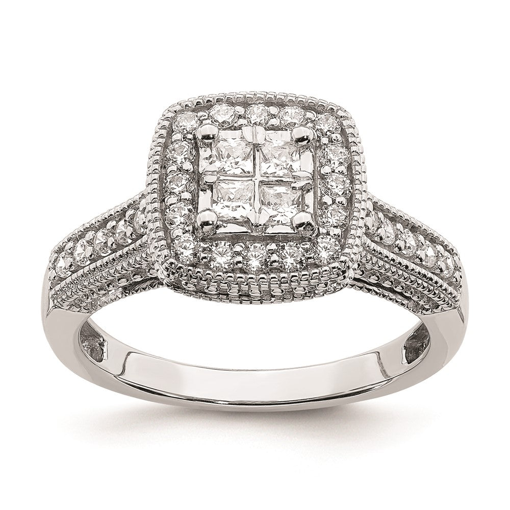 Buy Exclusive 14K White Gold Halo Engagement Ring with 5/8 Carat Diamonds