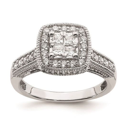 Buy Exclusive 14K White Gold Halo Engagement Ring with 5/8 Carat Diamonds