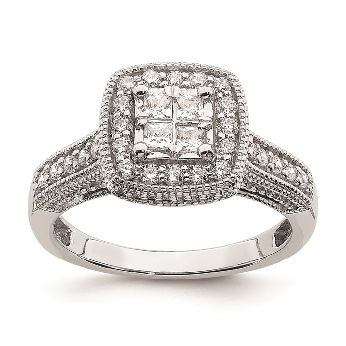 Buy Exclusive 14K White Gold Halo Engagement Ring with 5/8 Carat Diamonds-1