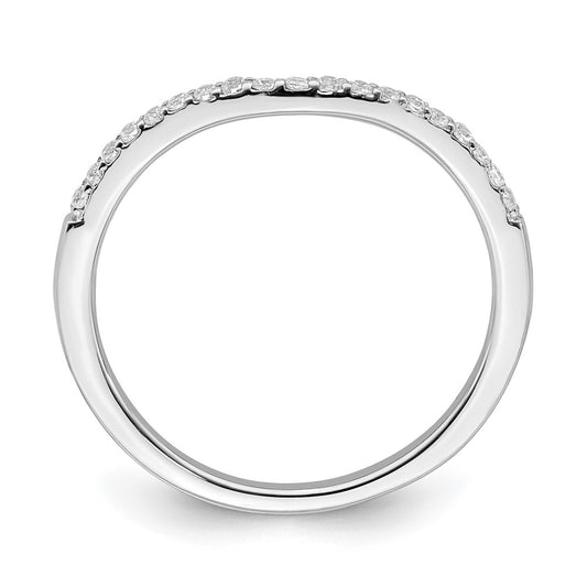 Exclusive 14K White Gold Contoured Wedding Band with 1/6 Carat Diamonds
