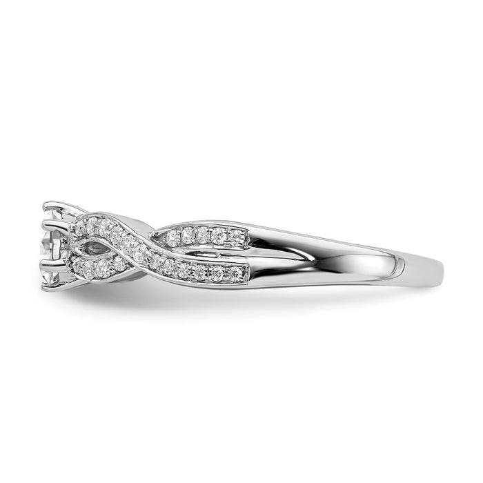 Buy Stylish 14K White Gold Criss-Cross Engagement Ring | 1/3 Carat Center-3