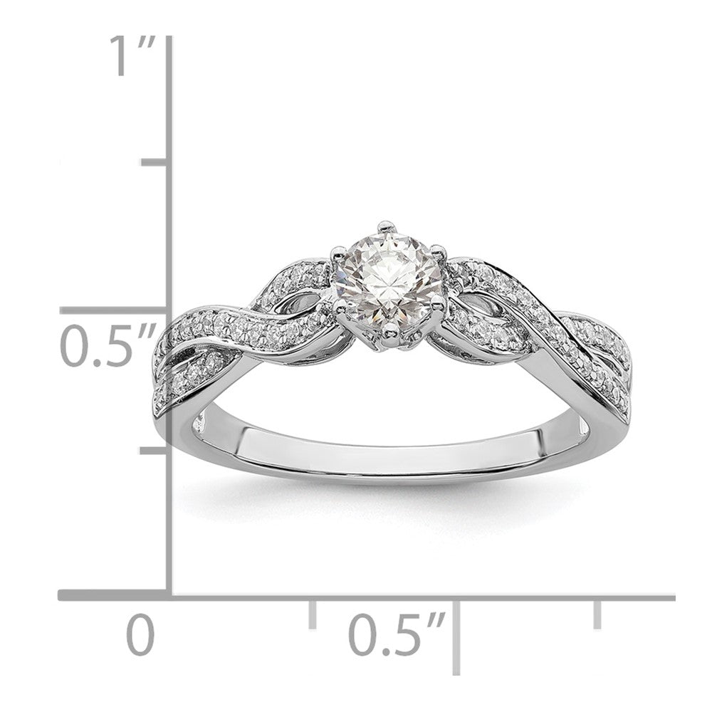 Buy Stylish 14K White Gold Criss-Cross Engagement Ring | 1/3 Carat Center