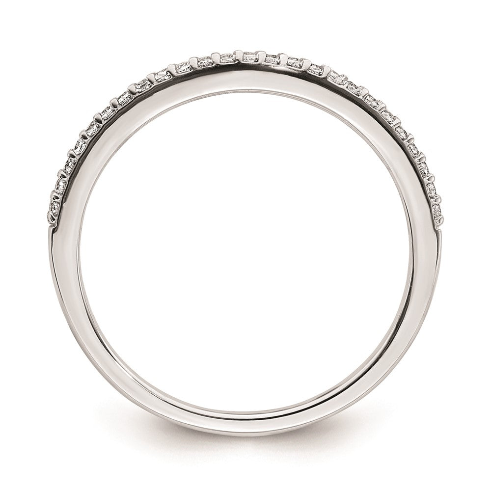 Exclusive 14K White Gold Contoured Wedding Band with 1/8 Carat Diamonds