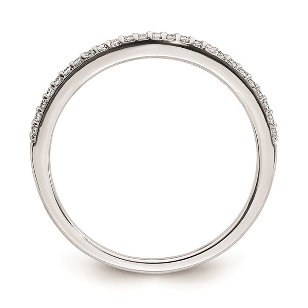 14K White Gold Contoured Wedding Band with 1/8 Carat Diamonds - Style GR1-1035506