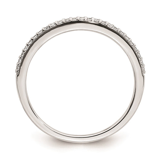 Exclusive 14K White Gold Contoured Wedding Band with 1/8 Carat Diamonds