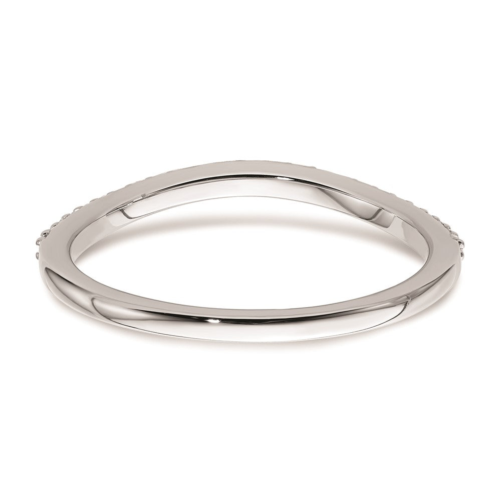 Exclusive 14K White Gold Contoured Wedding Band with 1/8 Carat Diamonds