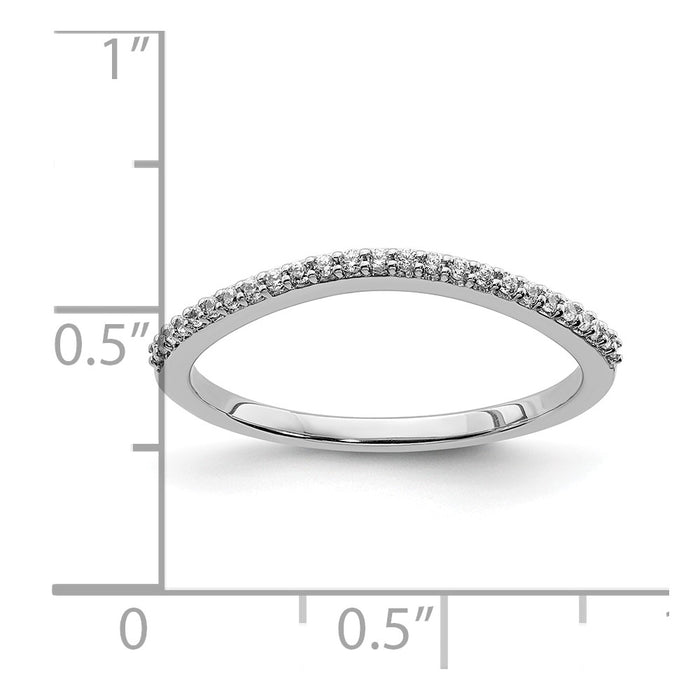Exclusive 14K White Gold Contoured Wedding Band with 1/8 Carat Diamonds-7