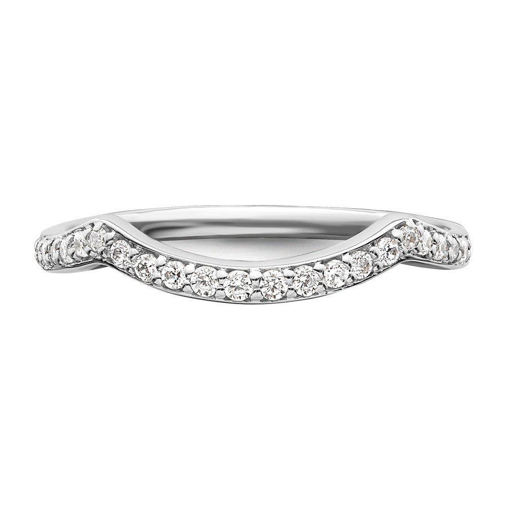 Buy Exclusive 14K White Gold Wedding Band with 1/5 Carat Diamond Accents