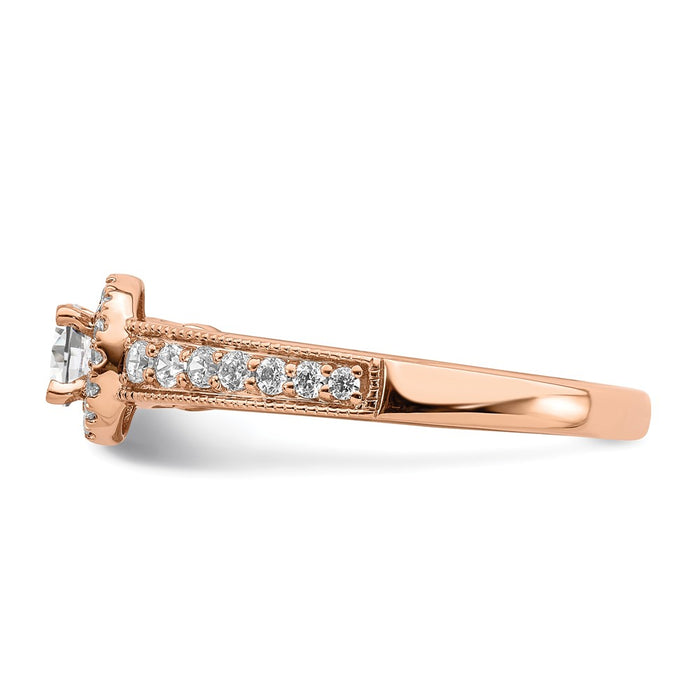 Buy Stylish 14K Rose Gold Halo Engagement Ring with 3/8 Carat Diamonds-3