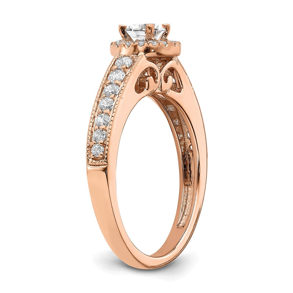 Buy Stylish 14K Rose Gold Halo Engagement Ring with 3/8 Carat Diamonds