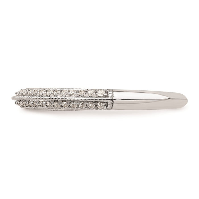 Buy 14K White Gold Wedding Band Set - 1/5 Carat Diamond, Stylish Value!-3