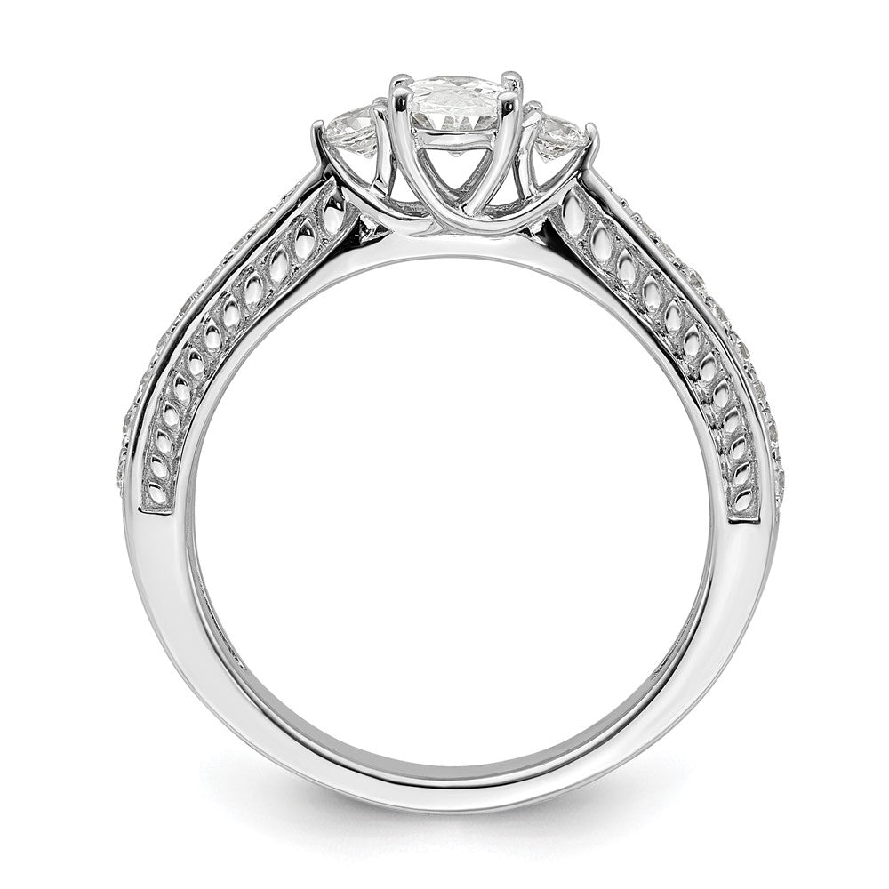 Exclusive 14K White Gold Three-Stone Engagement Ring - Stylish Design & Value