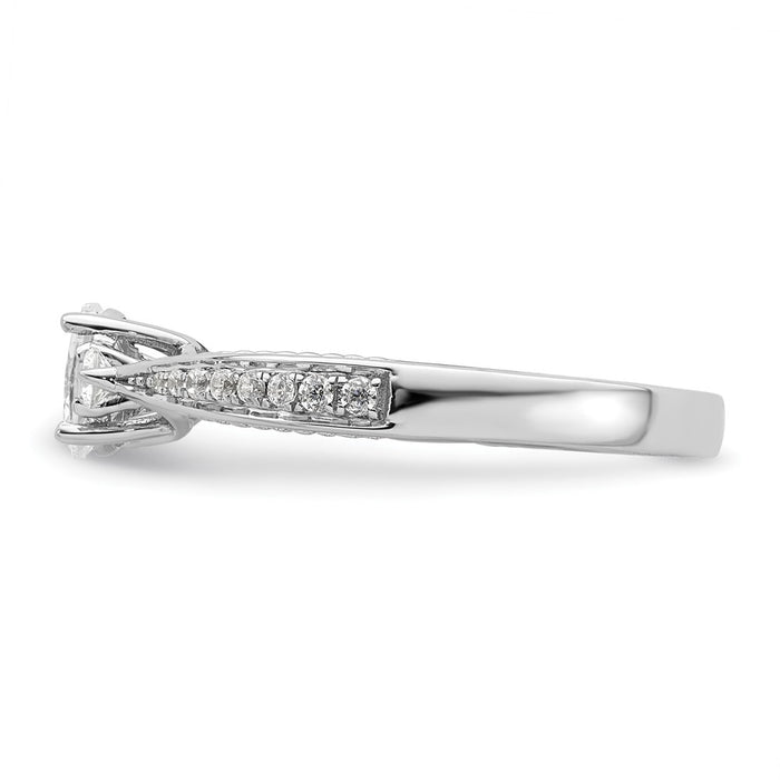 Exclusive 14K White Gold Three-Stone Engagement Ring - Stylish Design & Value-3