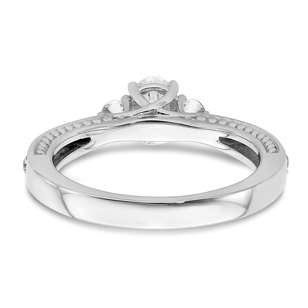 Exclusive 14K White Gold Three-Stone Engagement Ring - Stylish Design & Value