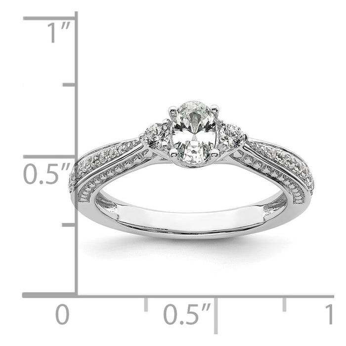 Exclusive 14K White Gold Three-Stone Engagement Ring - Stylish Design & Value-7