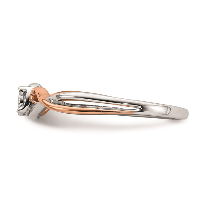 Buy Exclusive 14K White & Rose Gold Criss-Cross Engagement Ring, 1/20 Carat Diamond - Stylish Value!-3