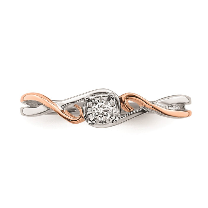 Buy Exclusive 14K White & Rose Gold Criss-Cross Engagement Ring, 1/20 Carat Diamond - Stylish Value!-4