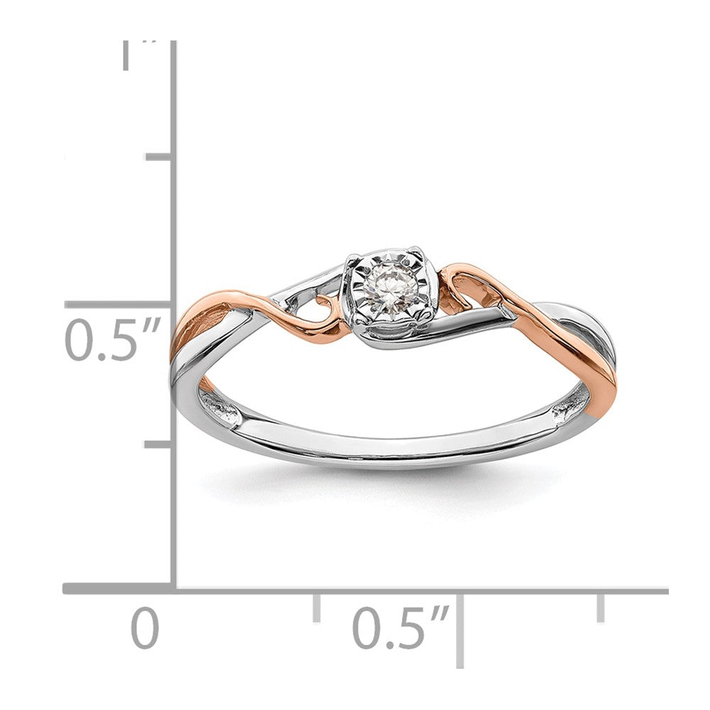 Buy Exclusive 14K White & Rose Gold Criss-Cross Engagement Ring, 1/20 Carat Diamond - Stylish Value!