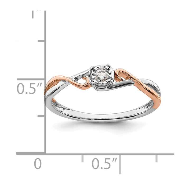 Buy Exclusive 14K White & Rose Gold Criss-Cross Engagement Ring, 1/20 Carat Diamond - Stylish Value!-6
