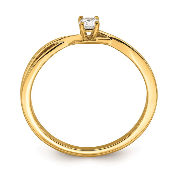 14K Criss-Cross Engagement Ring with 1/8 Carat Diamonds